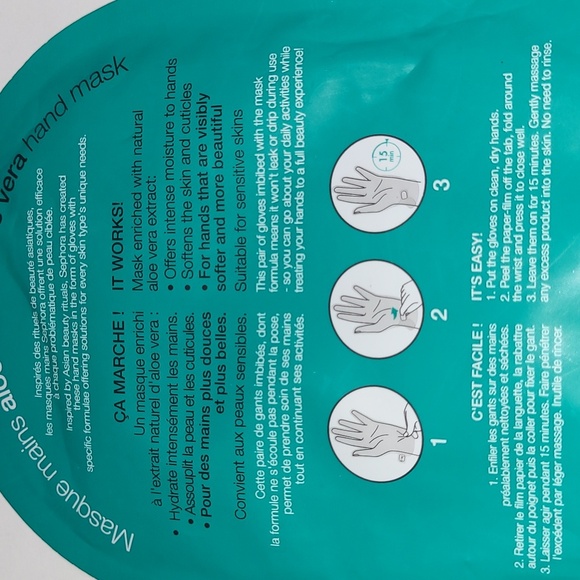 3 for/ $20 Sephora Aloe Vera Hand Mask - Picture 3 of 3